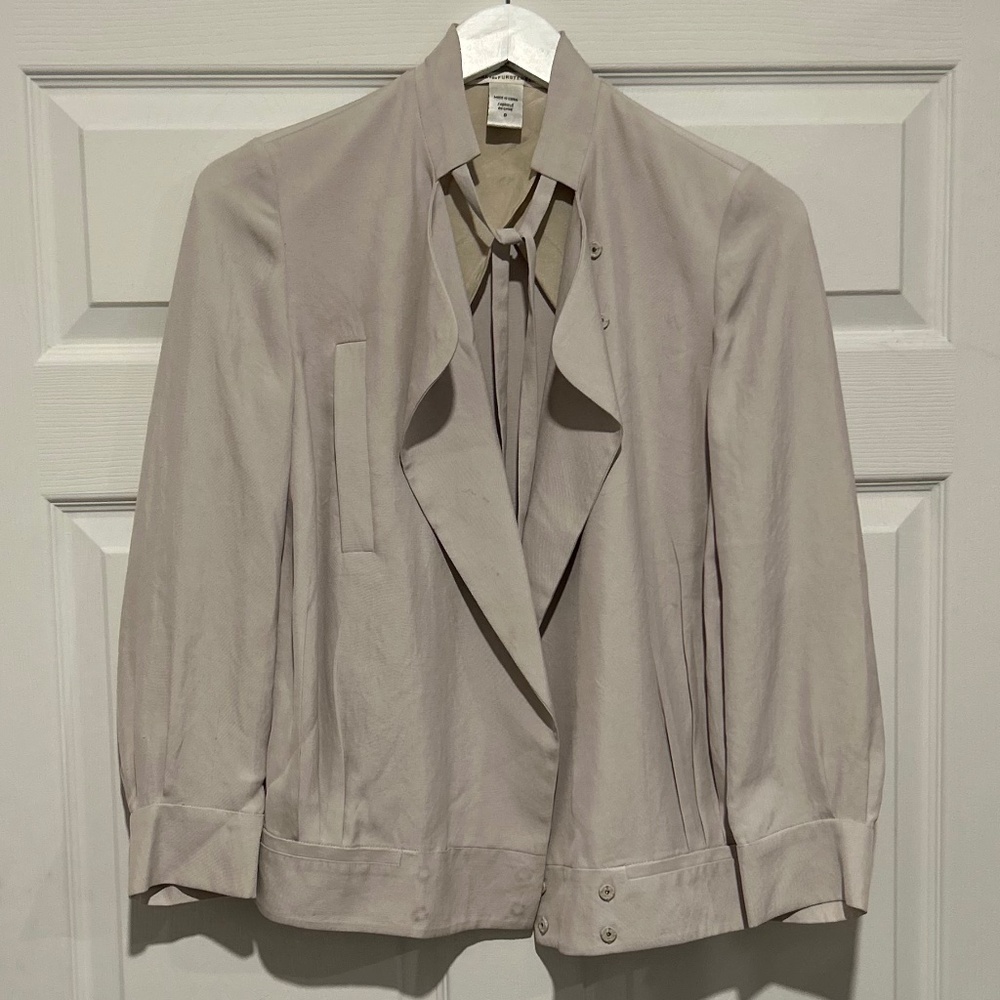 Diane Von Furstenberg Light Grey Lightweight Jacket Blazer